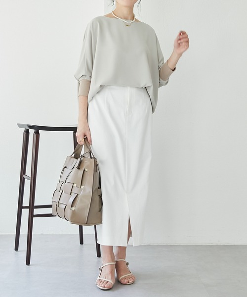 COLLAGE GALLARDAGALANTE（コラージュガリャルダガランテ）の「シェルタリングタイトスカート（スカート・レディース・ネイビー/ホワイト/グリーン/ベージュ/スカイブルー・0/1）」の17枚目の写真