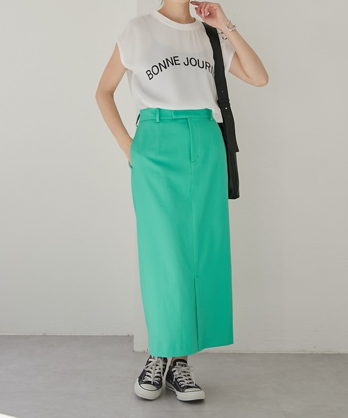 COLLAGE GALLARDAGALANTE（コラージュガリャルダガランテ）の「シェルタリングタイトスカート（スカート・レディース・ネイビー/ホワイト/グリーン/ベージュ/スカイブルー・0/1）」の19枚目の写真