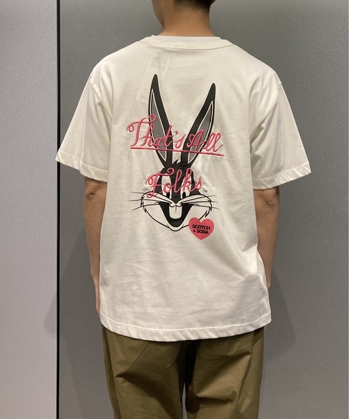 SCOTCH&SODA(スコッチアンドソーダ)の「LOONEY TUNES x SCOTCH & SODA ユニセックスTシャツ【172387】(Tシャツ/カットソー・メンズ・ホワイト/ネイビー・SMALL/MEDIUM/LARGE/X-SMALL)」の5枚目の写真
