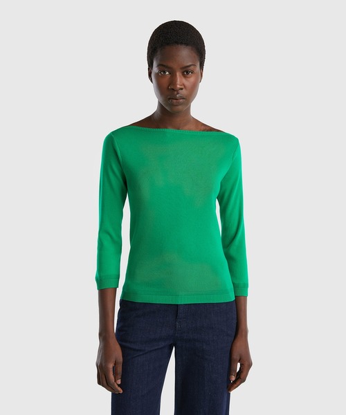 ユナイテッド カラーズ オブ ベネトン UNITED COLORS OF BENETTON. ボートネックコットンニット・セーター （108） ユナイテッド カラーズ オブ ベネトン UNITED COLORS OF