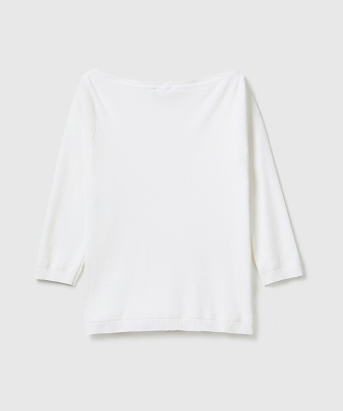 BENETTON (UNITED COLORS OF BENETTON)(ベネトンユナイテッドカラーズオブベネトン)の「コットン100%無地ボートネック7分袖ニットセーター(ニット/セーター・レディース・ホワイト/ネイビー/ベージュ/レッド/グリーン・LARGE/SMALL/MEDIUM/X-SMALL)」の13枚目の写真
