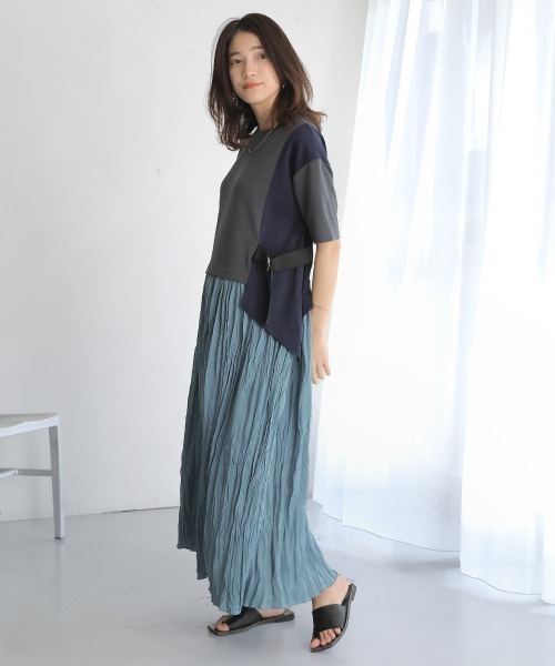 Bou Jeloud（ブージュルード）の「【はあちゅう×Bou Jeloud】ワッシャードッキングワンピース（ワンピース・レディース・ベージュ/ブラック/チャコールグレー・TL/38）」の15枚目の写真
