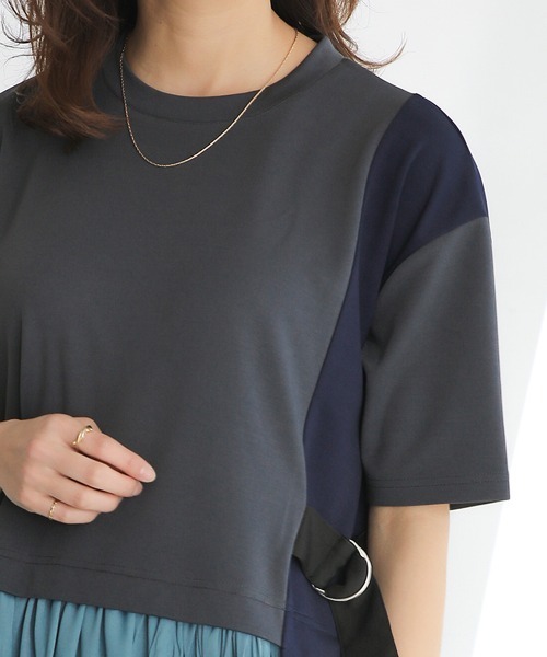 Bou Jeloud（ブージュルード）の「【はあちゅう×Bou Jeloud】ワッシャードッキングワンピース（ワンピース・レディース・ベージュ/ブラック/チャコールグレー・TL/38）」の5枚目の写真