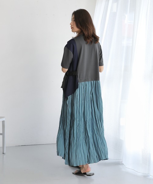 Bou Jeloud（ブージュルード）の「【はあちゅう×Bou Jeloud】ワッシャードッキングワンピース（ワンピース・レディース・ベージュ/ブラック/チャコールグレー・TL/38）」の16枚目の写真