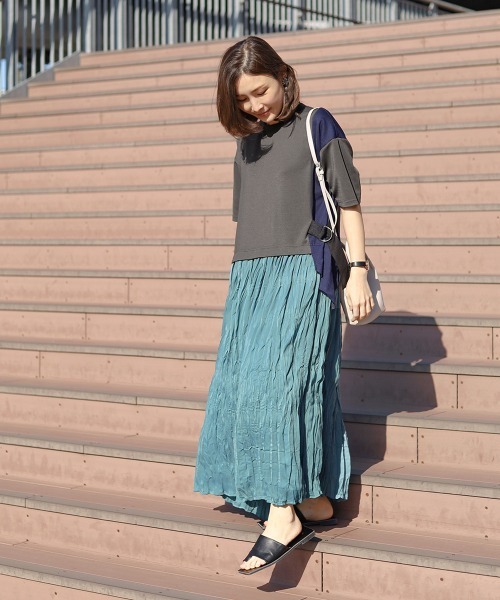 Bou Jeloud（ブージュルード）の「【はあちゅう×Bou Jeloud】ワッシャードッキングワンピース（ワンピース・レディース・ベージュ/ブラック/チャコールグレー・TL/38）」の21枚目の写真