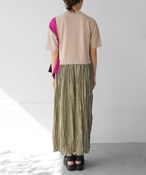 Bou Jeloud（ブージュルード）の「【はあちゅう×Bou Jeloud】ワッシャードッキングワンピース（ワンピース・レディース・ベージュ/ブラック/チャコールグレー・TL/38）」の8枚目の写真