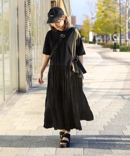 Bou Jeloud（ブージュルード）の「【はあちゅう×Bou Jeloud】ワッシャードッキングワンピース（ワンピース・レディース・ベージュ/ブラック/チャコールグレー・TL/38）」の19枚目の写真