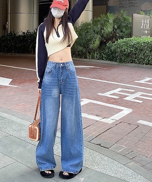 SHEENA(シーナ)の「デニムワイドバギーパンツ(デニムパンツ・レディース・ブルー・S/M/L)」の13枚目の写真