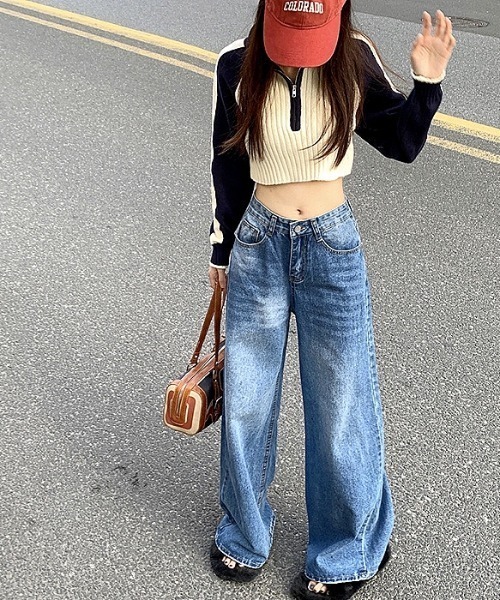 SHEENA(シーナ)の「デニムワイドバギーパンツ(デニムパンツ・レディース・ブルー・S/M/L)」の11枚目の写真