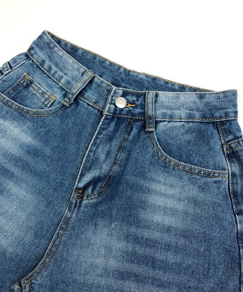 SHEENA(シーナ)の「デニムワイドバギーパンツ(デニムパンツ・レディース・ブルー・S/M/L)」の5枚目の写真