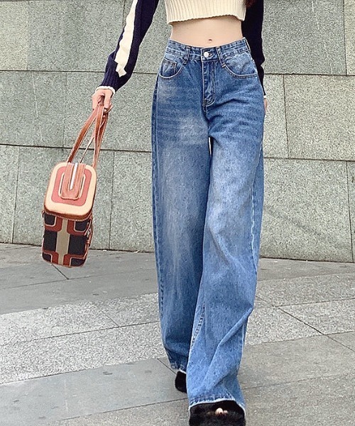 SHEENA(シーナ)の「デニムワイドバギーパンツ(デニムパンツ・レディース・ブルー・S/M/L)」の14枚目の写真