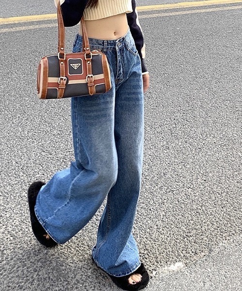SHEENA(シーナ)の「デニムワイドバギーパンツ(デニムパンツ・レディース・ブルー・S/M/L)」の12枚目の写真