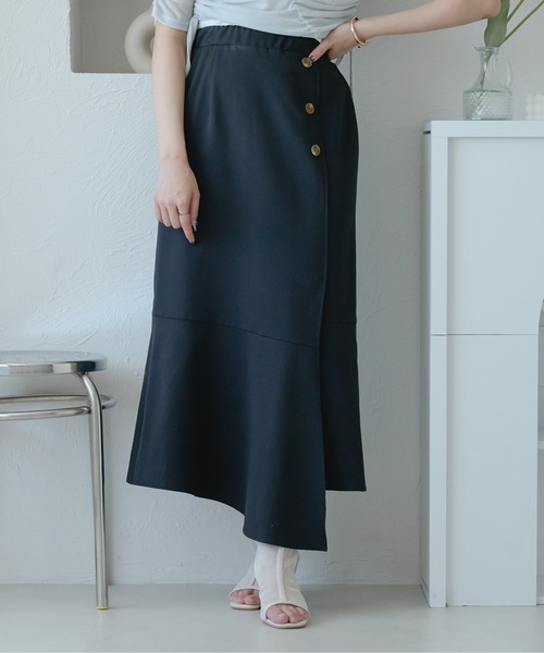 Ambre Neige(アンブルネージュ)の「アシメマーメイドラップスカート/【WEB/EC限定商品】(スカート・レディース・ダークブラウン/ベージュ/ブラック・SMALL/MEDIUM)」の2枚目の写真