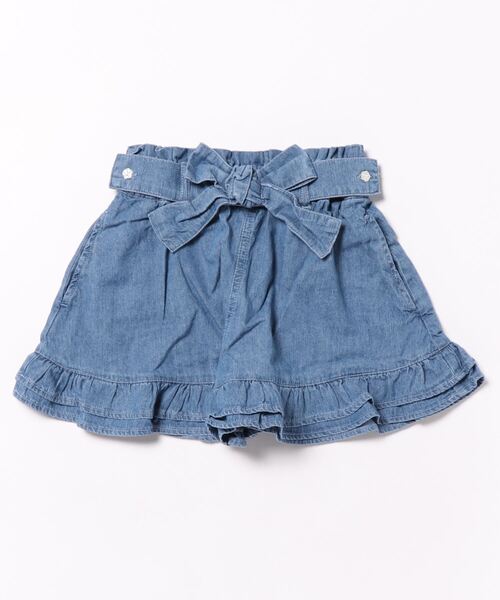 axes femme（アクシーズファム）の「フリル使いデニムキュロット（デニムパンツ・キッズ・ワンウォッシュ/ケミカルウォッシュ・LARGE/XX-LARGE/X-LARGE/MEDIUM）」の4枚目の写真