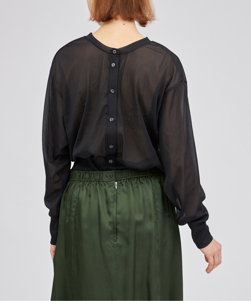 トップス CLANE W FACE CENTER LINE SHEER CARDIGAN CLANE（クラネ）の「【CLANE/クラネ】W FACE CENTER LINE SHEER