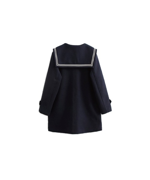 LA POMME petit（ラポミ・プチ）の「ホーンボタンセーラーコート/Horn Buttoned Sailor Collar Coat【LA POMME petit/ラポミ・プチ】（ダッフルコート・レディース・ベージュ・MEDIUM）」の5枚目の写真