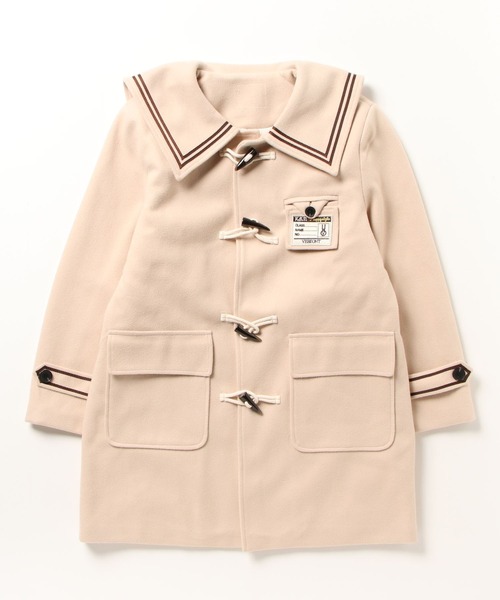 LA POMME petit（ラポミ・プチ）の「ホーンボタンセーラーコート/Horn Buttoned Sailor Collar Coat【LA POMME petit/ラポミ・プチ】（ダッフルコート・レディース・ベージュ・MEDIUM）」の2枚目の写真