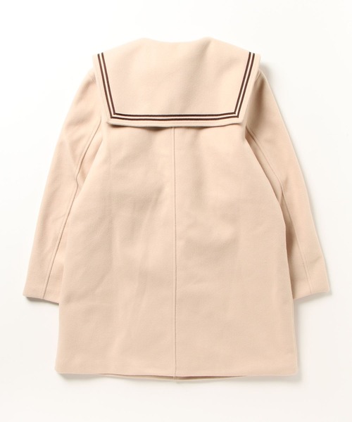 LA POMME petit（ラポミ・プチ）の「ホーンボタンセーラーコート/Horn Buttoned Sailor Collar Coat【LA POMME petit/ラポミ・プチ】（ダッフルコート・レディース・ベージュ・MEDIUM）」の3枚目の写真