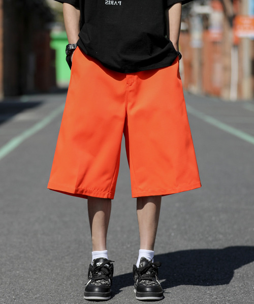 neos（ネオス）の「【neos -addictive design-】ワイドシルエット バギー ハーフ ツイル パンツ（その他パンツ・メンズ・ベージュ/オレンジ/グリーン/ブラック・MEDIUM/LARGE/X-LARGE）」の4枚目の写真