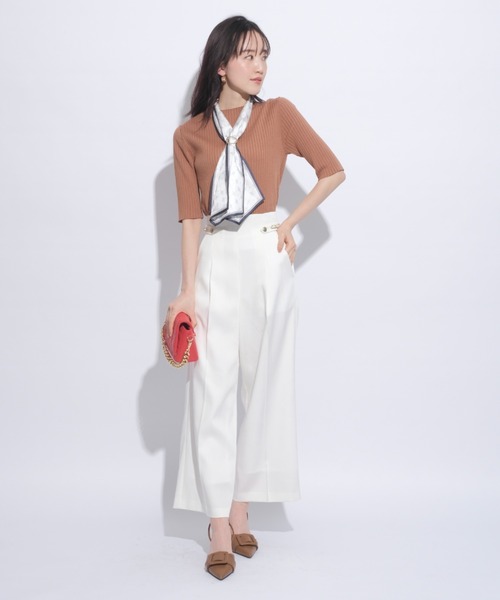 JUSGLITTY（ジャスグリッティー）の「スカーフ付ワイドリブニット