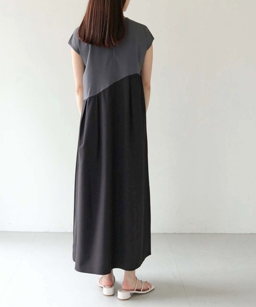HER CLOSET（ハークローゼット）の「【shemoshelly】WEB限定配色カーブスウィッチワンピース（ワンピース・レディース・キナリ/グレー/チャコールグレー・M）」の16枚目の写真