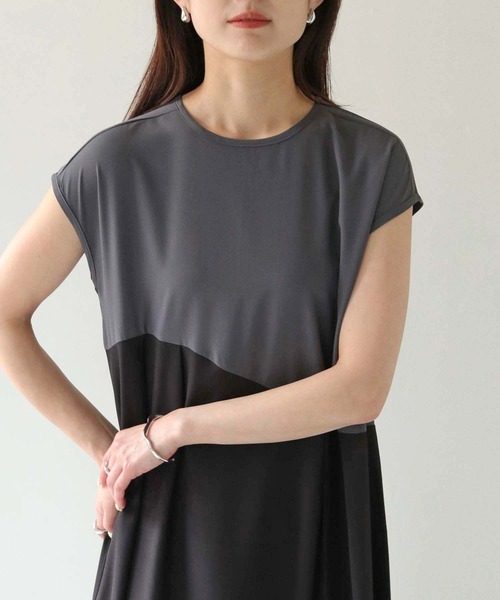 HER CLOSET（ハークローゼット）の「【shemoshelly】WEB限定配色カーブスウィッチワンピース（ワンピース・レディース・キナリ/グレー/チャコールグレー・M）」の19枚目の写真