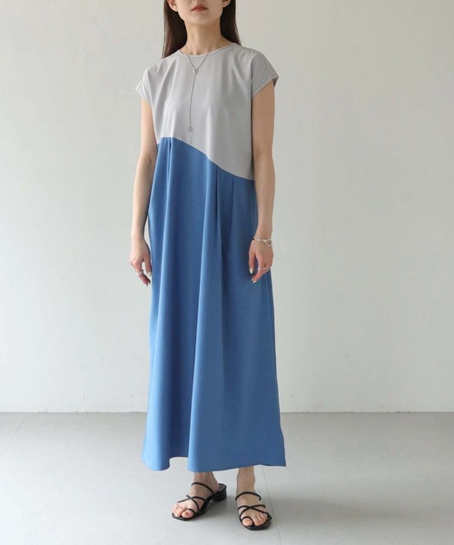 HER CLOSET（ハークローゼット）の「【shemoshelly】WEB限定配色カーブスウィッチワンピース（ワンピース・レディース・キナリ/グレー/チャコールグレー・M）」の20枚目の写真