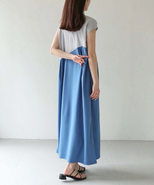 HER CLOSET（ハークローゼット）の「【shemoshelly】WEB限定配色カーブスウィッチワンピース（ワンピース・レディース・キナリ/グレー/チャコールグレー・M）」の22枚目の写真