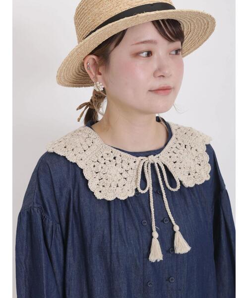 Samansa Mos2（サマンサ モスモス）の「クロシェニット付け襟（ストール/ショール・レディース・ブラウン/ベージュ/モカ・ﾌﾘ-）」の14枚目の写真