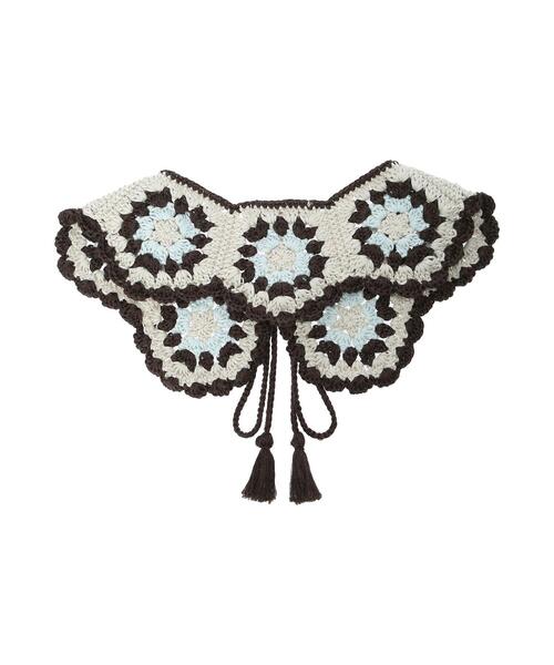 Samansa Mos2（サマンサ モスモス）の「クロシェニット付け襟（ストール/ショール・レディース・ブラウン/ベージュ/モカ・ﾌﾘ-）」の19枚目の写真