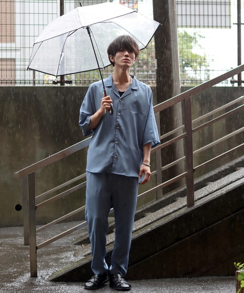 セール】オープンカラー ドルマンスリーブ シャツ＆テーパードパンツ