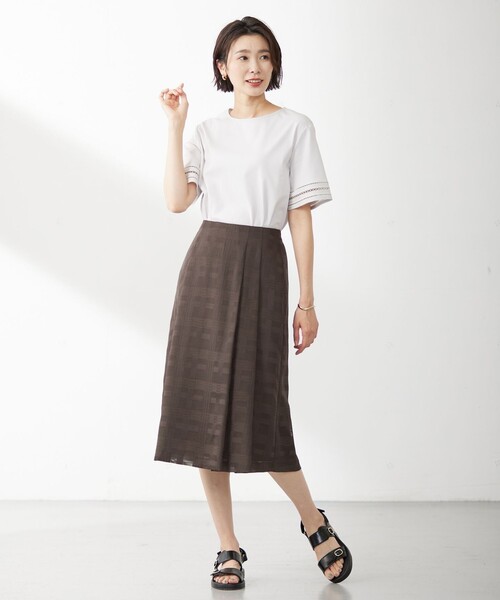 J.PRESS LADIES L UVケア・接触冷感コンパクトコットン セール】【接触冷感・UVケア】コンパクトコットンスムース 刺繍