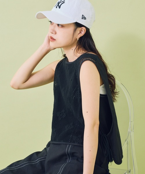 CIAOPANIC TYPY(チャオパニックティピー)の「【india】レースベスト付き配色ステッチキャミワンピース(ワンピース・レディース・ホワイト/ブラック/オレンジ/ブルー・ONE SIZE)」の21枚目の写真
