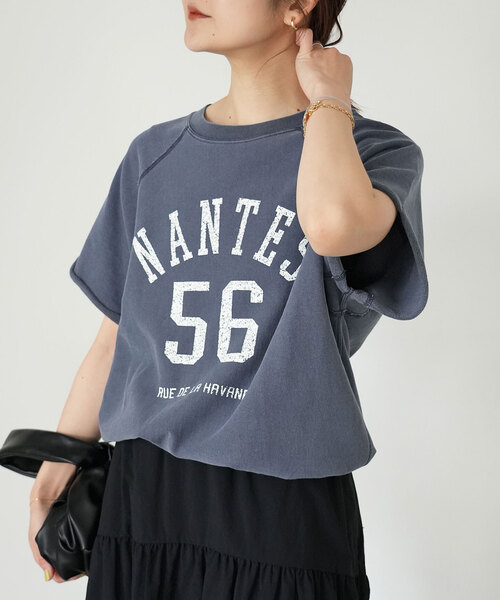 ハーフスリーブロゴミニ裏毛プルオーバー（Tシャツ/カットソー