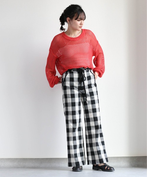 セール】ブロックチェックワイドパンツ（その他パンツ）｜cepo（セポ  
