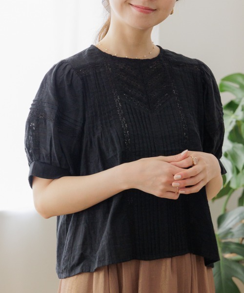 flower(フラワー)の「レースバルーンブラウス(シャツ/ブラウス・レディース・ホワイト/ブラック/イエロー/ブルー・FREE)」の3枚目の写真