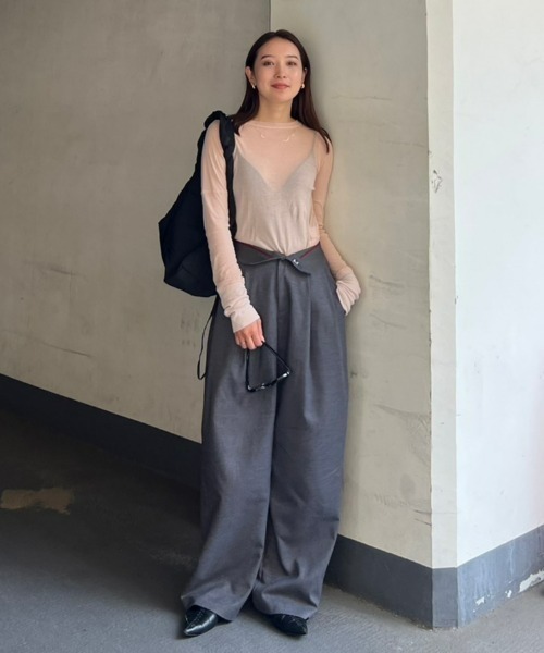 y/m by 村岡美里（イムバイムラオカミサト）の「ナイロンドローコードスクエアBAG（ショルダーバッグ・レディース・ブラック/アイボリー・FREE）」の21枚目の写真