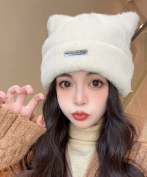 ニット帽 ファー ねこみみ Y2K
