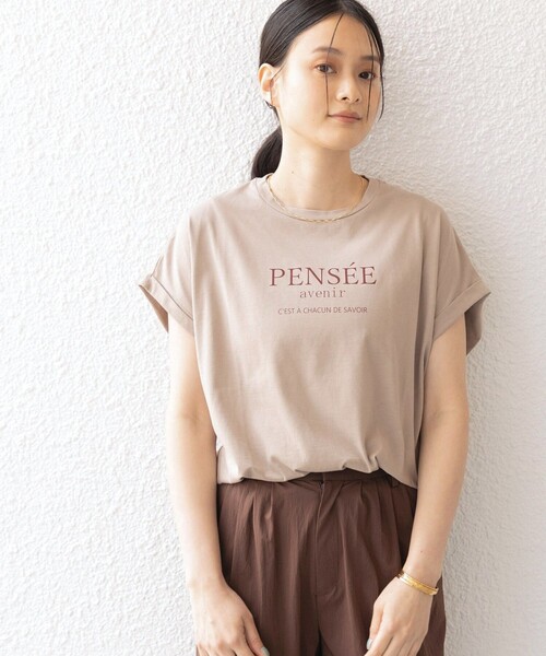 SHIPS（シップス）の「ローズ ぺトール ロゴ プリント TEE 2◆（Tシャツ/カットソー・レディース・オフホワイト/ホワイト/ベージュ/ダークグレー・ONE SIZE）」の4枚目の写真