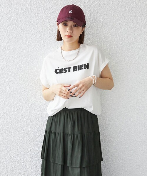 SHIPS（シップス）の「ローズ ぺトール ロゴ プリント TEE 2◆（Tシャツ/カットソー・レディース・オフホワイト/ホワイト/ベージュ/ダークグレー・ONE SIZE）」の18枚目の写真