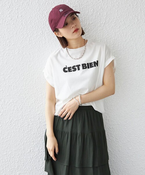 SHIPS（シップス）の「ローズ ぺトール ロゴ プリント TEE 2◆（Tシャツ/カットソー・レディース・オフホワイト/ホワイト/ベージュ/ダークグレー・ONE SIZE）」の19枚目の写真