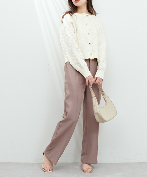 natural couture 新色追加 / モールヤーンお花ジャガードカーディ natural couture（ナチュラルクチュール）の「モールヤーンお花