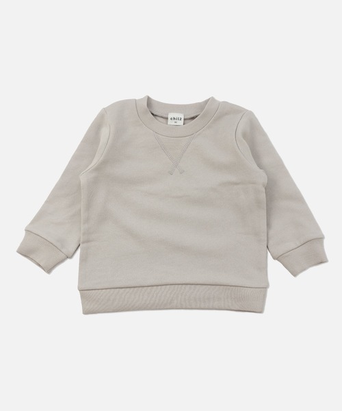 chil2（チルツー）の「全20色 コットン100％ 無地トレーナー（スウェット・キッズ・ラベンダー/ワインレッド/グリーン/スモークピンク/サックスブルー/オレンジ系その他/グレイッシュブルー/ミント/マスタード/オレンジ/グレー/ライトイエロー/クリーム/カーキ/レッド/ネイビー/ベージュ/チャコールグレー/ホワイト/ブラック・130cm/120cm/110cm/100cm/90cm/80ｃｍ/140cm/150cm）」の4枚目の写真