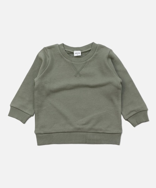 chil2（チルツー）の「全20色 コットン100％ 無地トレーナー（スウェット・キッズ・ラベンダー/ワインレッド/グリーン/スモークピンク/サックスブルー/オレンジ系その他/グレイッシュブルー/ミント/マスタード/オレンジ/グレー/ライトイエロー/クリーム/カーキ/レッド/ネイビー/ベージュ/チャコールグレー/ホワイト/ブラック・130cm/120cm/110cm/100cm/90cm/80ｃｍ/140cm/150cm）」の7枚目の写真