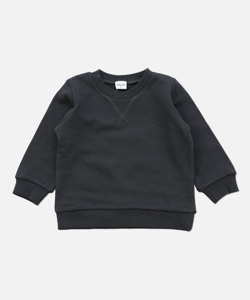 chil2（チルツー）の「全20色 コットン100％ 無地トレーナー（スウェット・キッズ・ラベンダー/ワインレッド/グリーン/スモークピンク/サックスブルー/オレンジ系その他/グレイッシュブルー/ミント/マスタード/オレンジ/グレー/ライトイエロー/クリーム/カーキ/レッド/ネイビー/ベージュ/チャコールグレー/ホワイト/ブラック・130cm/120cm/110cm/100cm/90cm/80ｃｍ/140cm/150cm）」の3枚目の写真