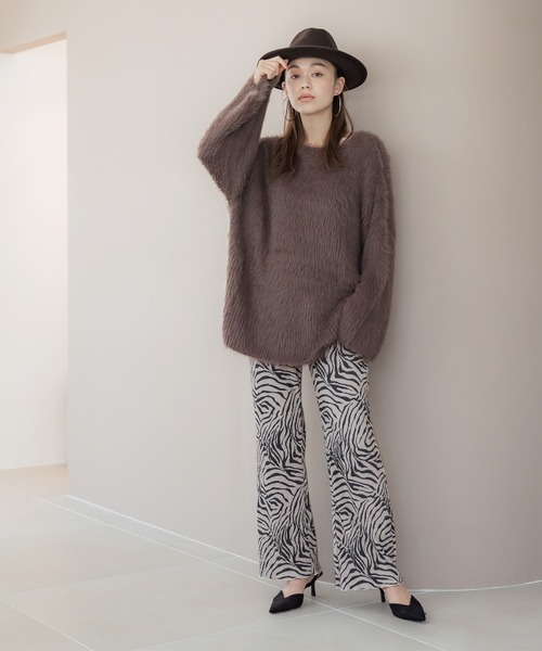 coca(coca)(コカ)の「ピーチスウェードプリーツプリントフレアパンツ(その他パンツ・レディース・A/B・SHORT/LONG)」の5枚目の写真