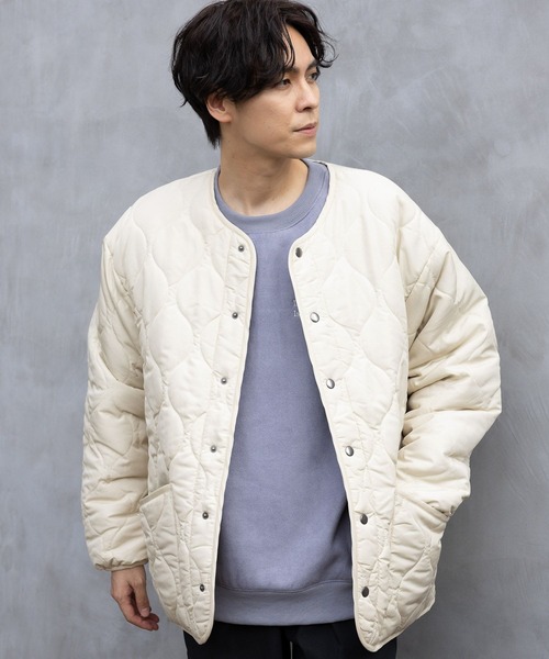 美品【DIESEL】リバーシブル キルティングブルゾン アイボリー フルジップ tiptop ブルゾン アウター 「ZOZO限定アイテム」キルティング