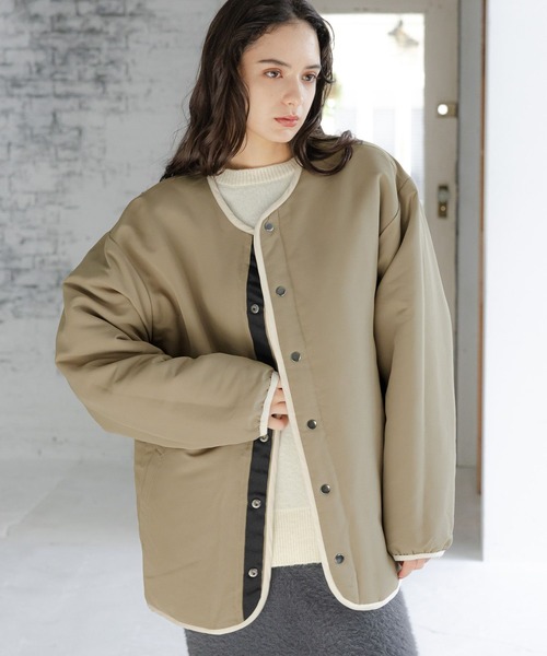 LAKOLE(ラコレ)の「リバーシブルキルトブルゾン / 965945(ブルゾン・メンズ・アイボリー/ブラック/オレンジ/カーキ・LARGE/MEDIUM/X-LARGE)」の7枚目の写真