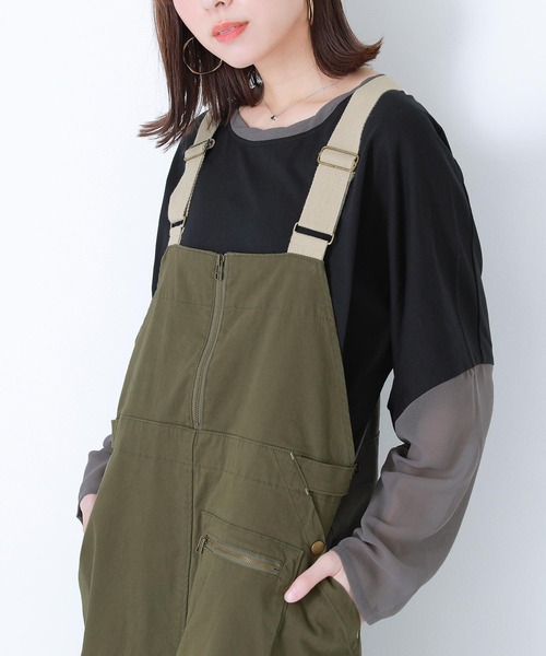 n'OrLABEL(ノアールレーベル)の「シアー×カットソー異素材MIXロンT(Tシャツ/カットソー・レディース・グレイッシュベージュ/グレイッシュブルー/ブラック・2/1)」の2枚目の写真
