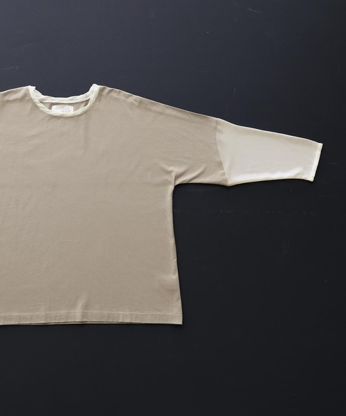 n'OrLABEL(ノアールレーベル)の「シアー×カットソー異素材MIXロンT(Tシャツ/カットソー・レディース・グレイッシュベージュ/グレイッシュブルー/ブラック・2/1)」の17枚目の写真